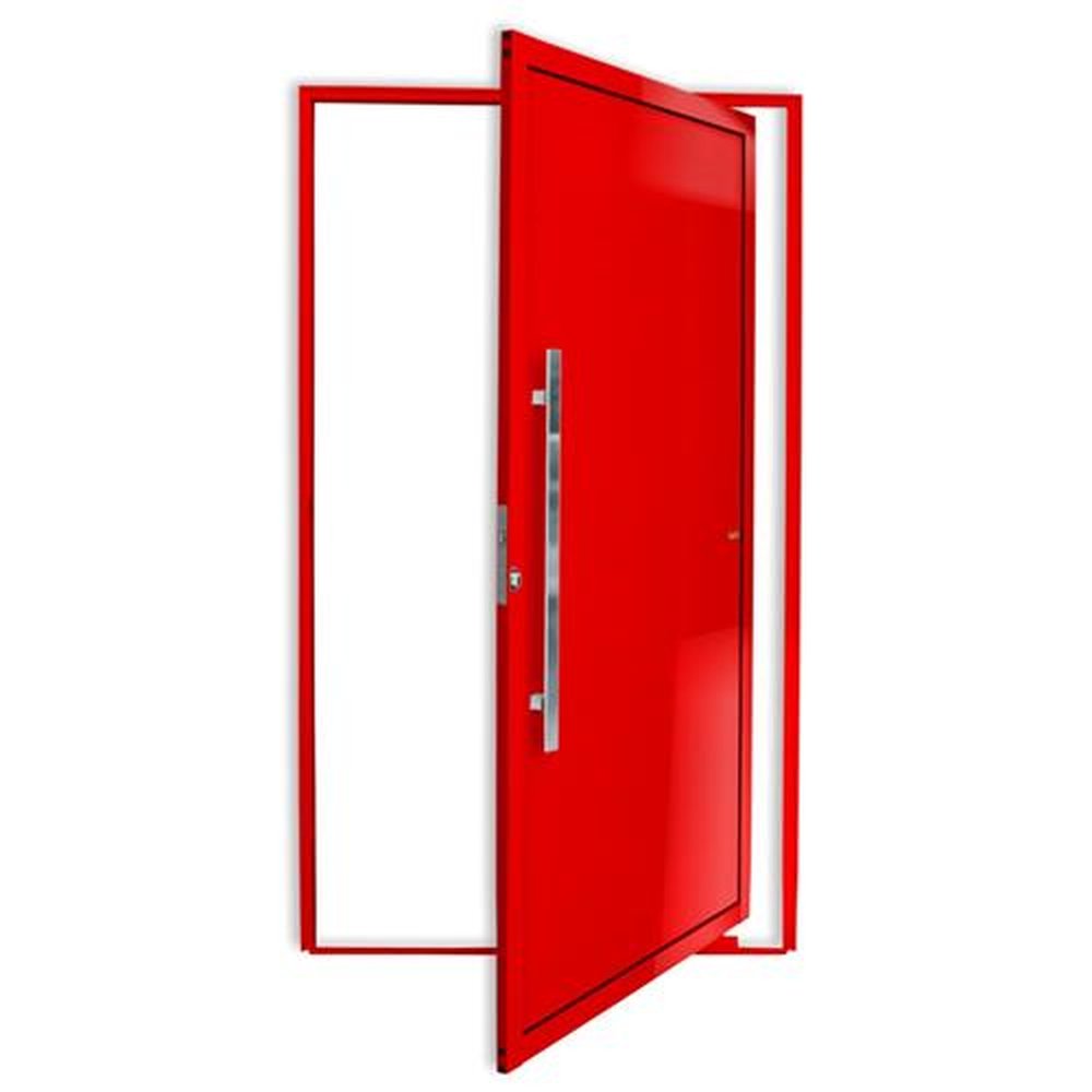 Porta Pivotante Lambril com Puxador Lado Esquerdo Super Vermelho Brilhante 120