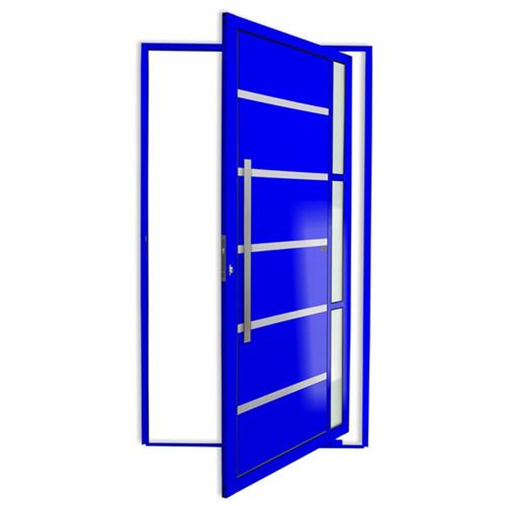 Porta Pivotante Lambril Miraggio com Puxador Lado Esquerdo Super Azul Brilhante 120