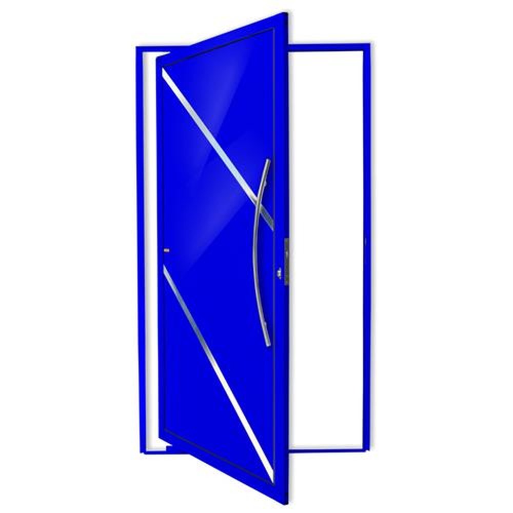Porta Pivotante Lambril Duna com Puxador Lado Direito Super Azul Brilhante 120