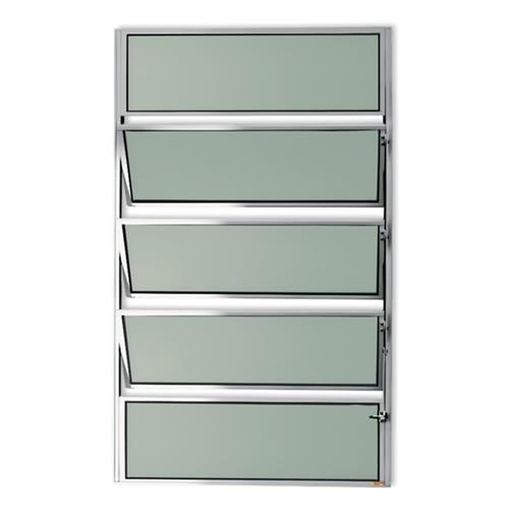 Basculante 100 X 80 Master Vidro Boreal Anodizado Brilhante