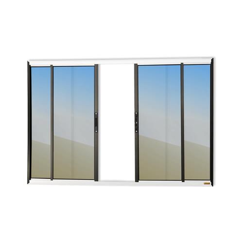 Janela Confort 4 Folhas 120 X 150 Vidro Reflex Mix Preto