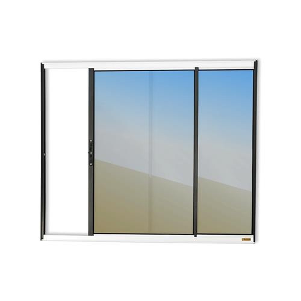 Janela Confort 2 Folhas 100 X 80 Vidro Reflex Mix Preto