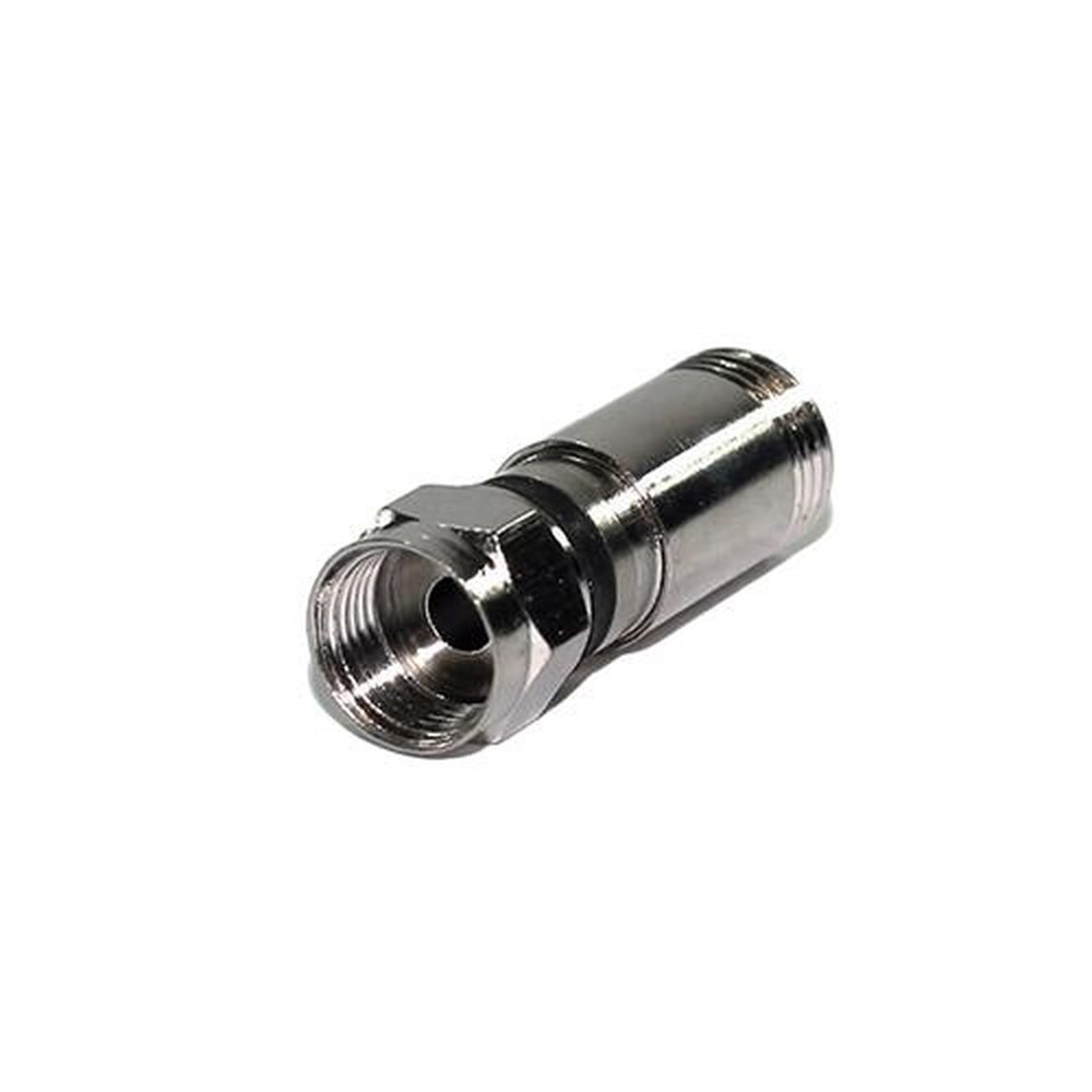 Conector Fêmea Compressão Rg6 Preto Com 10 Peças