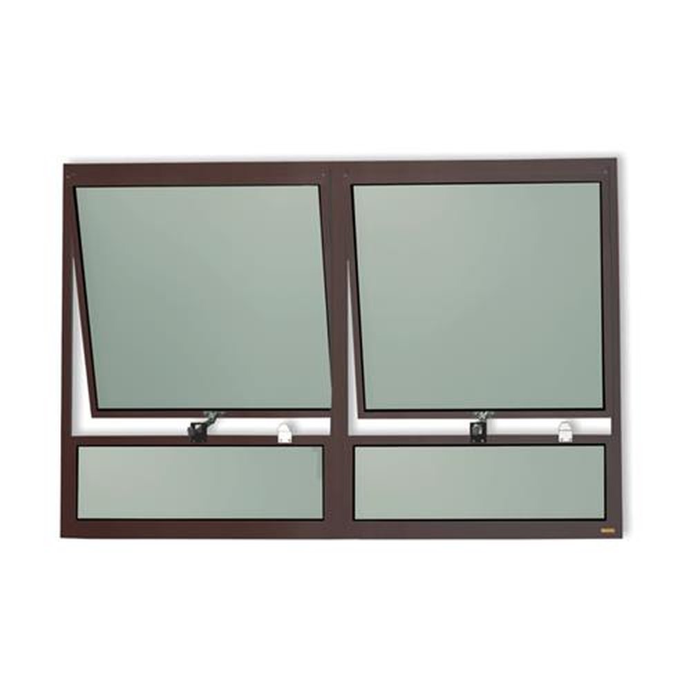 Maxim-Ar 2Seções com Bandeira 80 X 120 Plus Vidro Boreal Marrom Corten