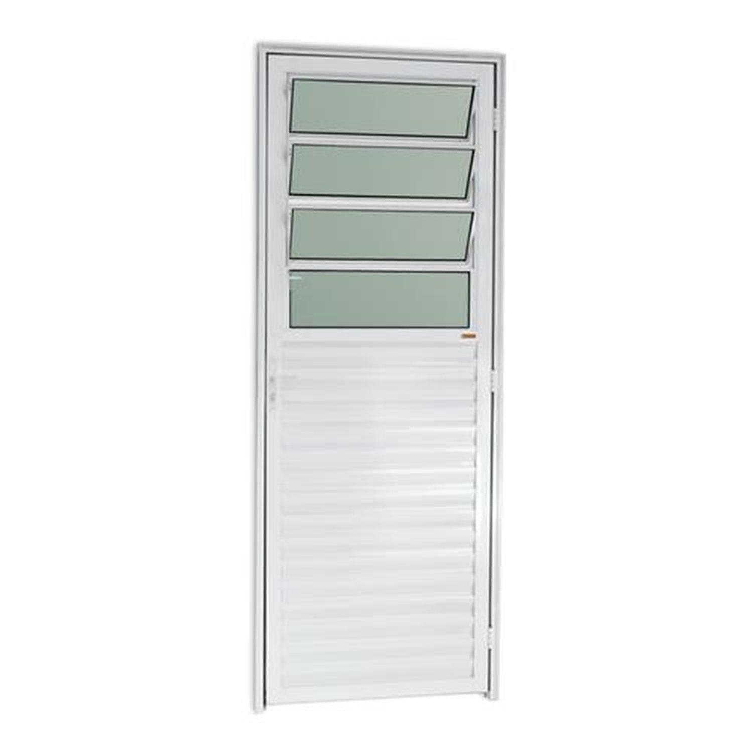 Porta Basculante 80 Lado Esquerdo Linha 25 Vidro Boreal Branco Brilhante
