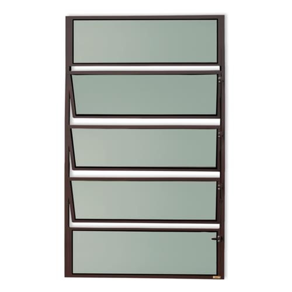 Basculante 100 X 80 Master Vidro Boreal Marrom Corten