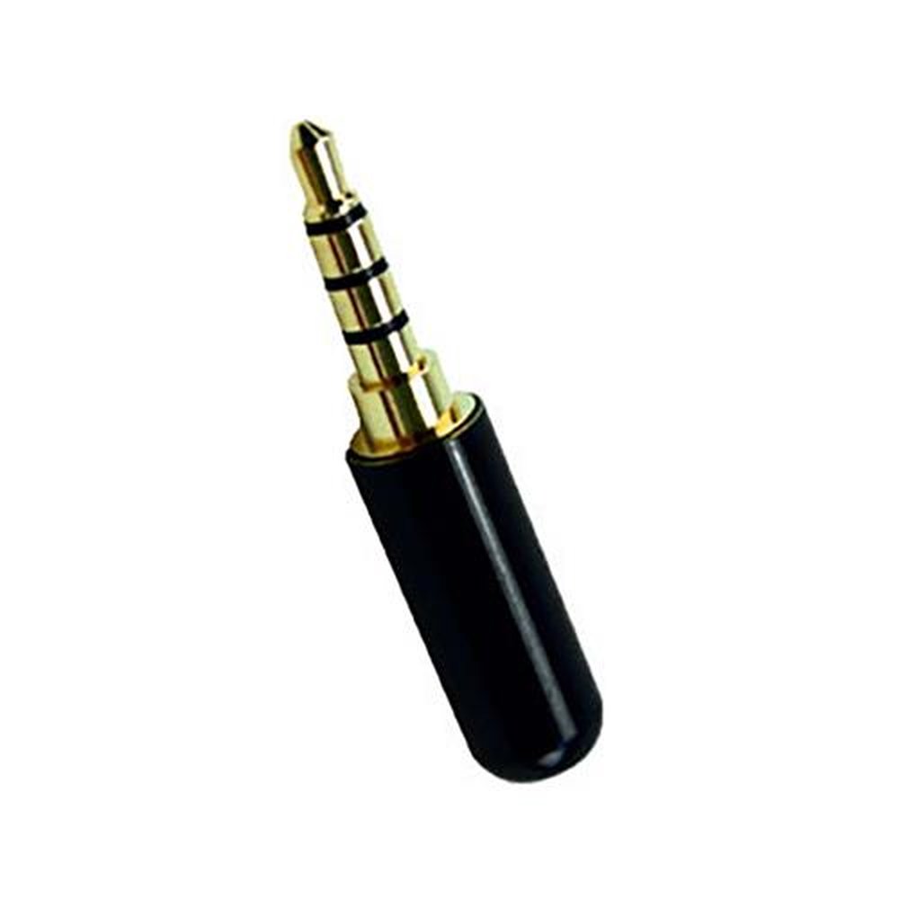 Plug P2 Estéreo 4C Metálico Cabo Gold Preto Com 10 Peças