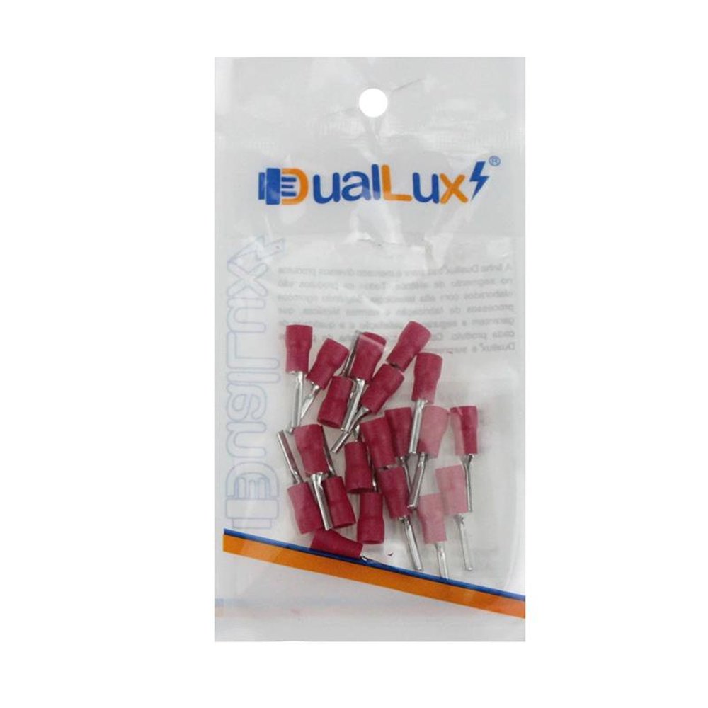 Terminal Pino Longo Vermelho Com 20 Peças