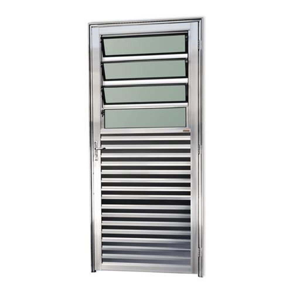 Porta Basculante 86 Lado Esquerdo Super Vidro Boreal Anodizado Brilhante
