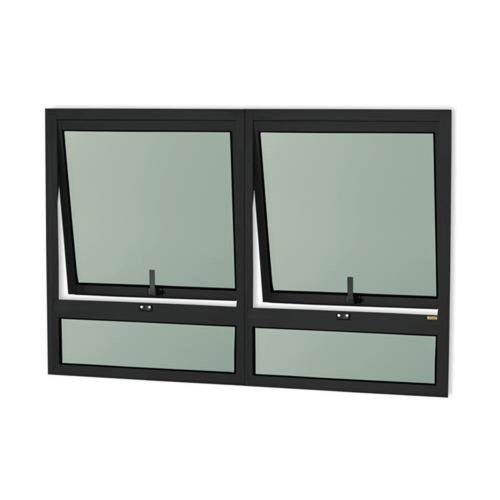 Maxim-Ar 80 X 120 com Bandeira Confort Vidro Boreal Preto Acetinado