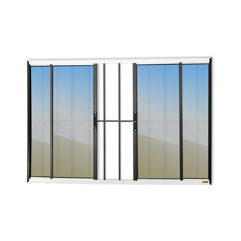Janela Confort 4 Folhas com Grade 100 X 200 Vidro Reflex Mix Preto