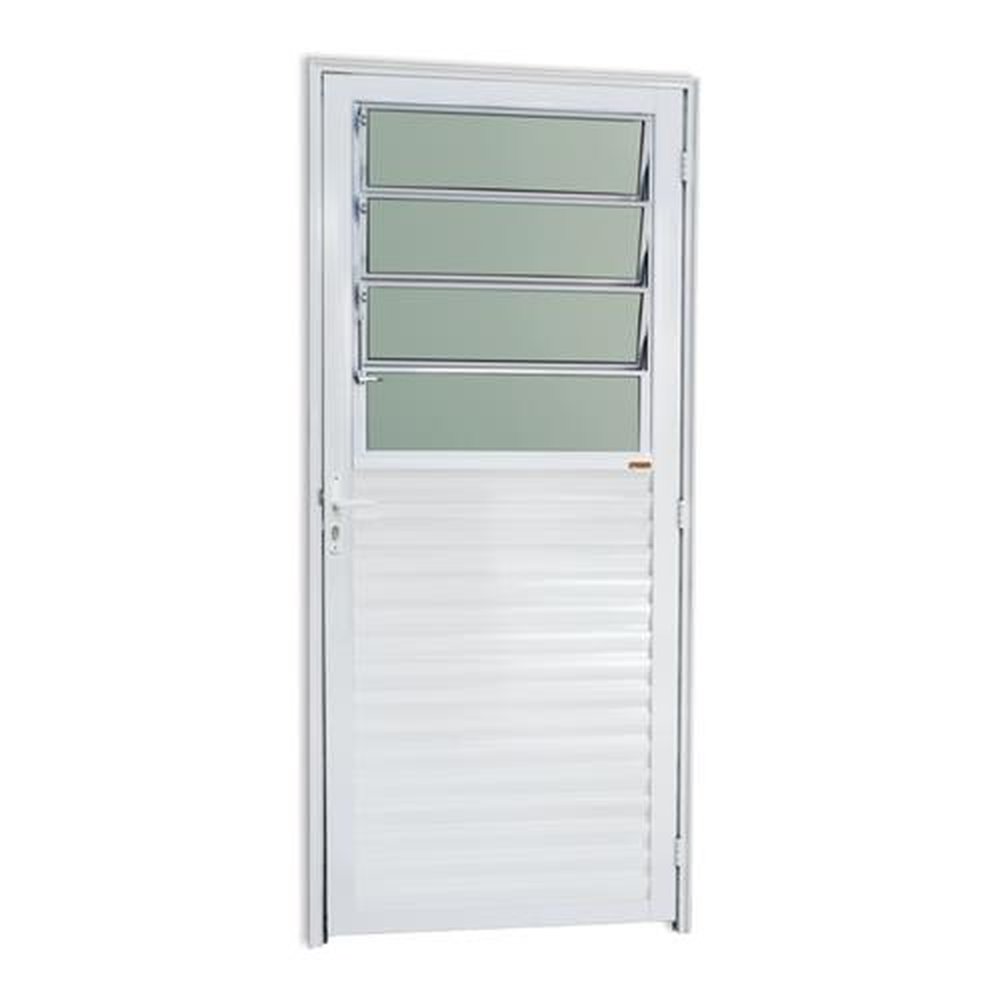 Porta Basculante 86 Lado Esquerdo Super Vidro Boreal Branco Brilhante