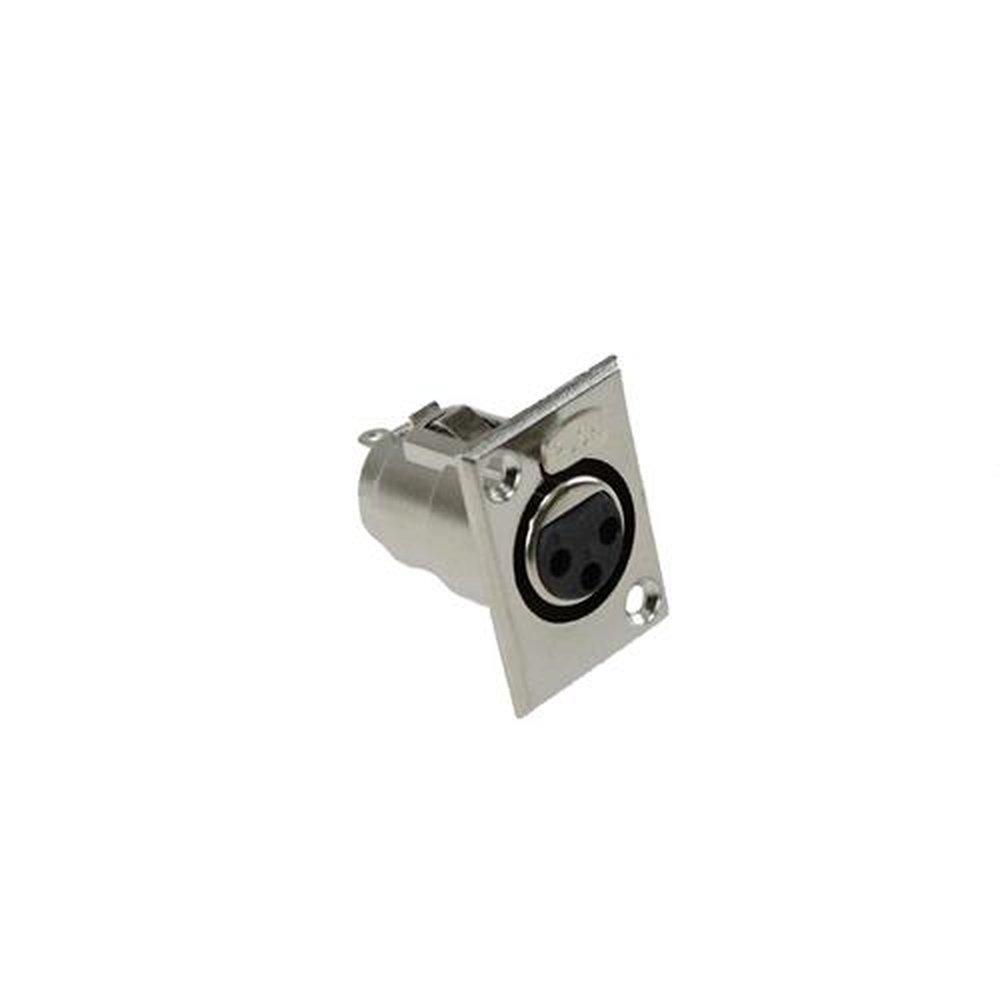 Conector Canon Fêmea Painel Niquelado Com 5 Peças
