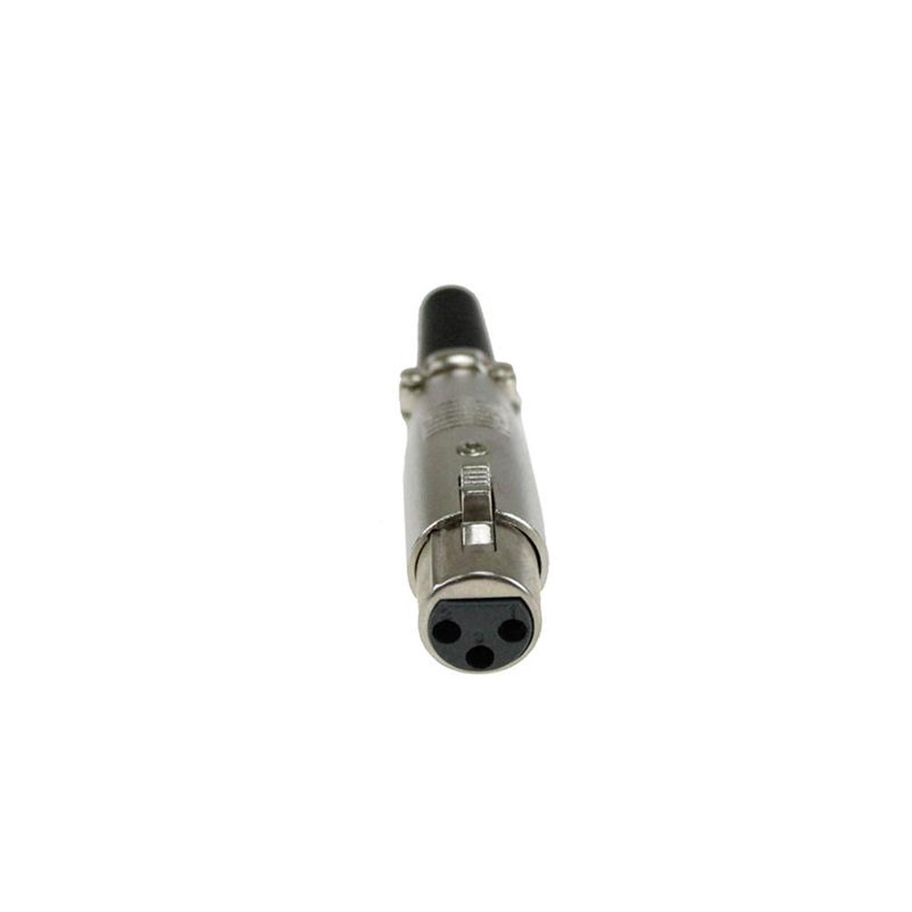 Conector Canon Fêmea Prensa Cabo Niquelado Com 2 Peças
