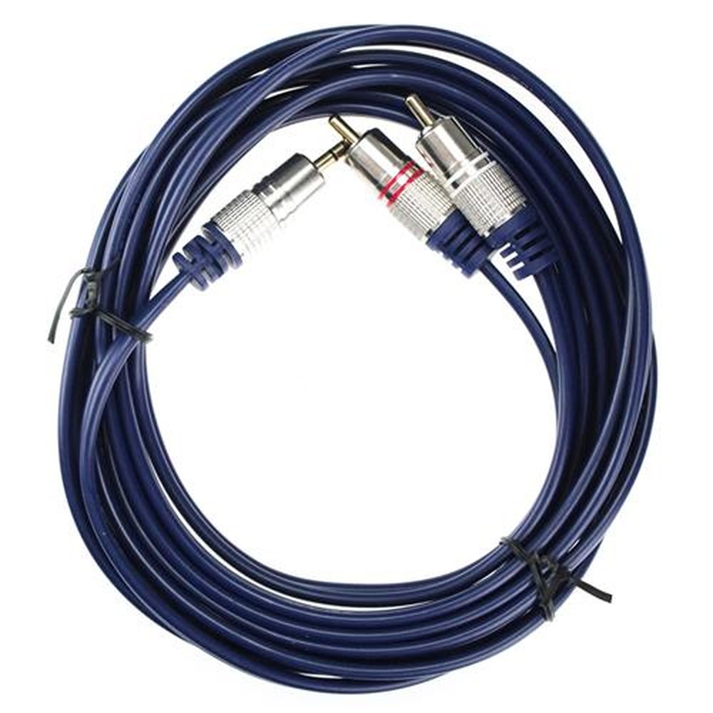 Cabo P2 Stereo X 2 Rca Pro 3 Metros Azul