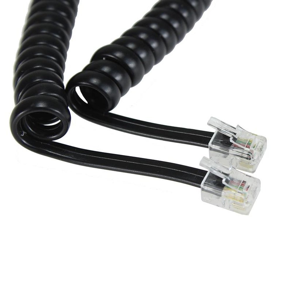 Cordão Espiral 4P4C 2 Metro Preto