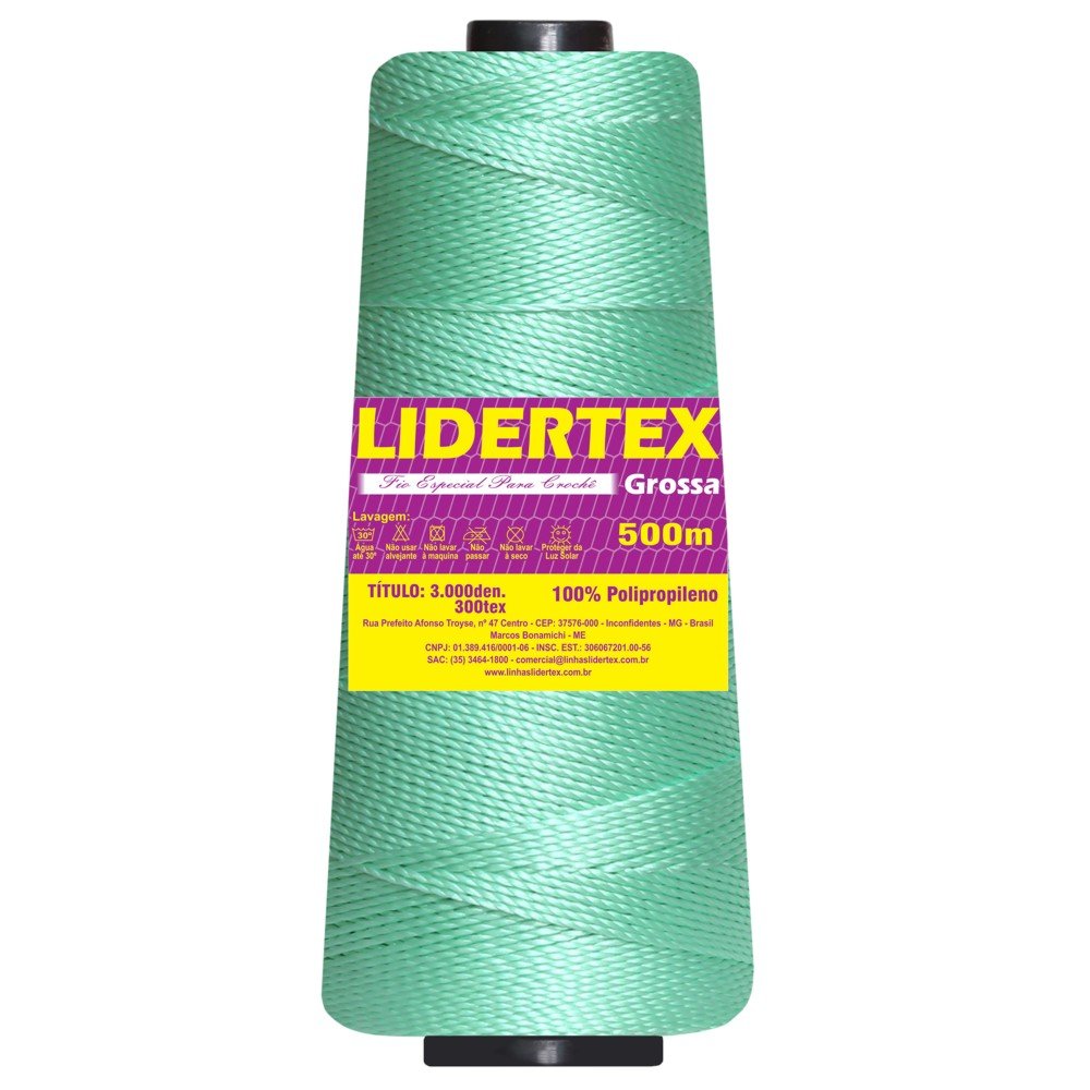 Linha Lidertex Grossa Cor Verde Agua 500 Metros ¿ Embalagem Contém 05 Unidades