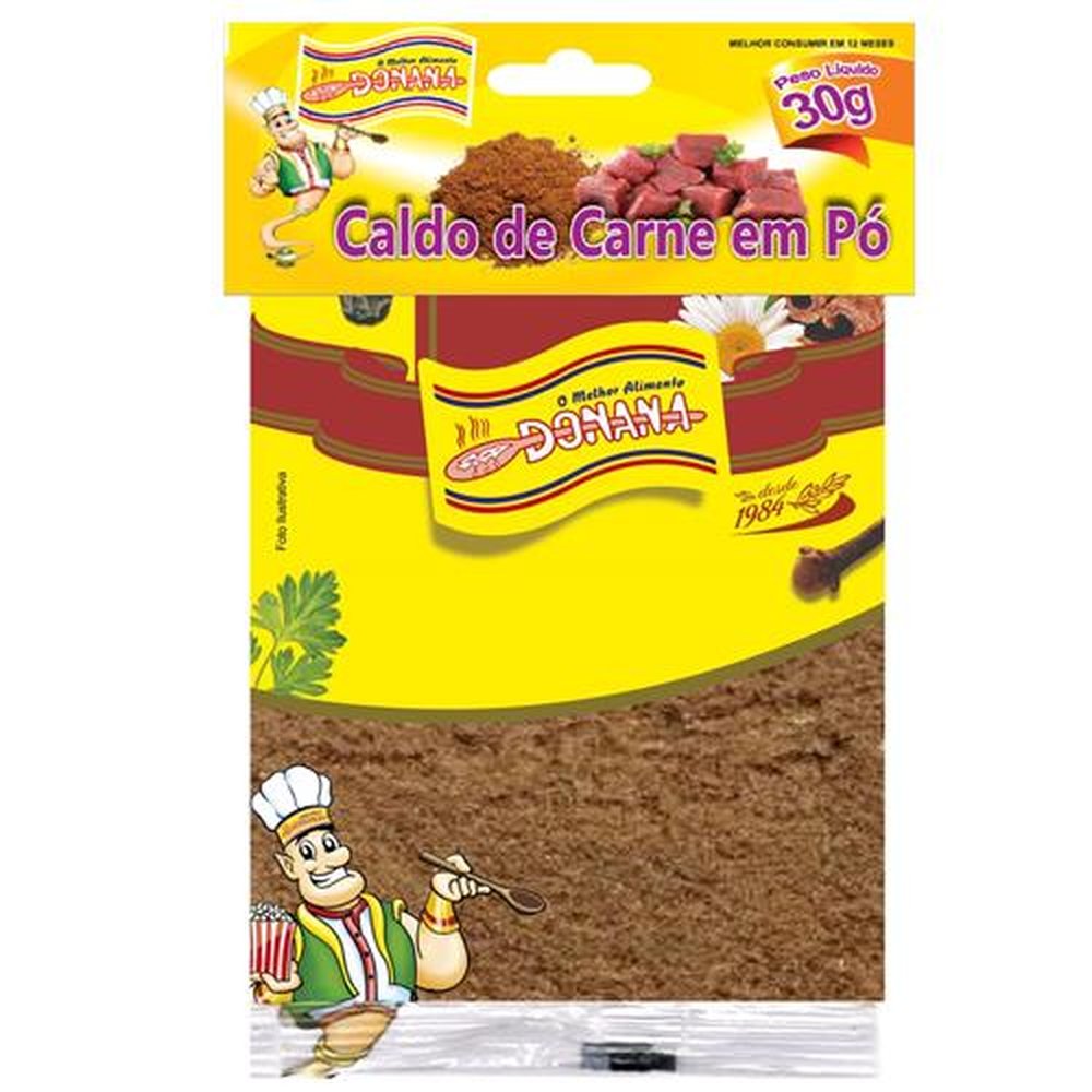 Caldo de Carne em Po 30g Donana - Embalagem Contém 30 Unidades