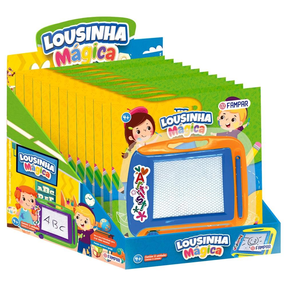 Brinquedo Lousa Mágica Pequena Display Com 12 Unidades
