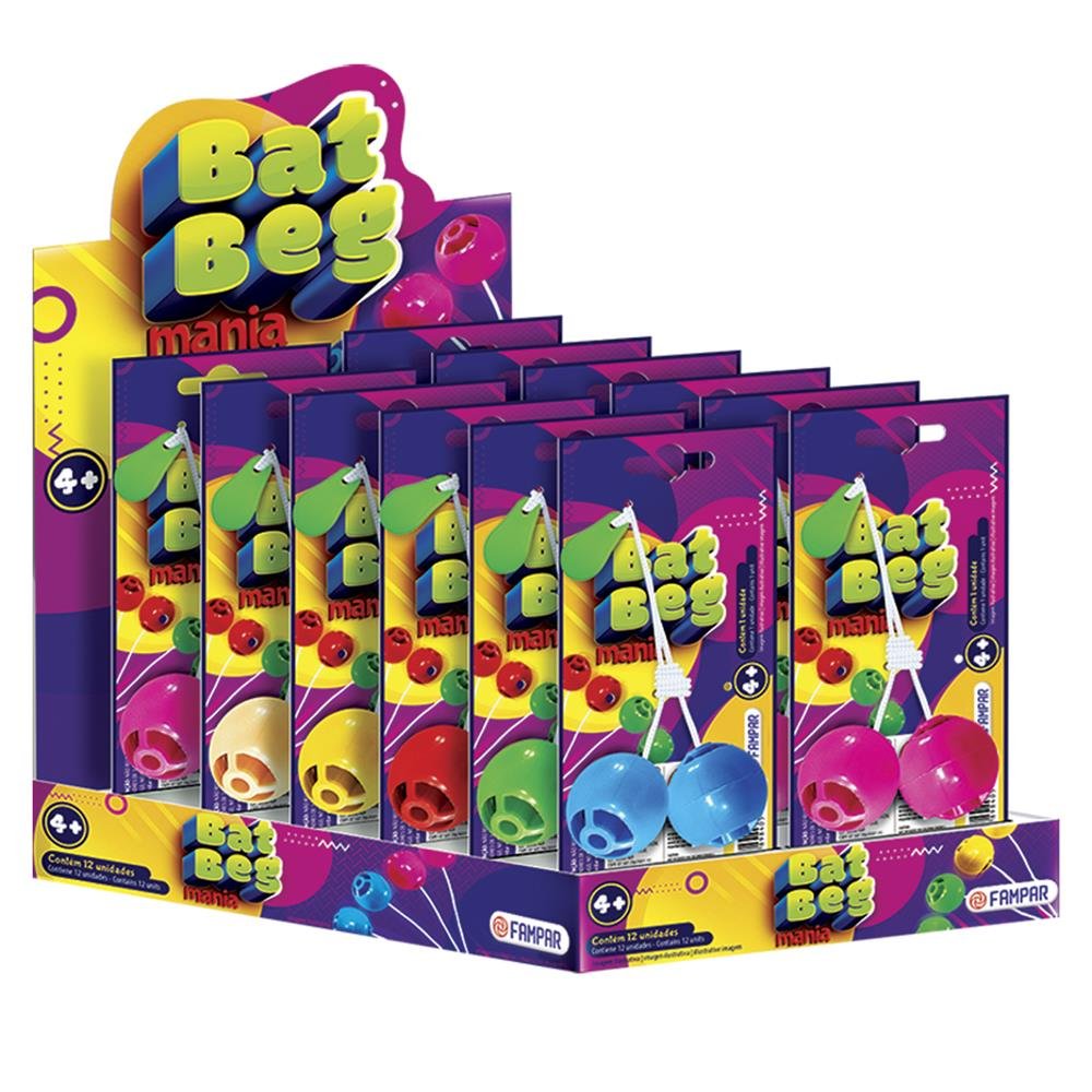 Brinquedo Bat Beg Mania Display Com 12 Unidades