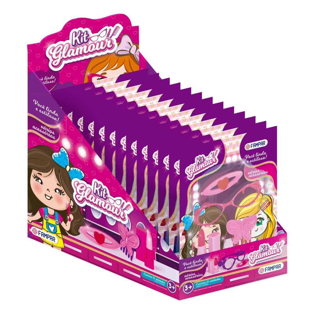 Brinquedo Kit De Acessórios De Beleza Display Com 12 Unidades