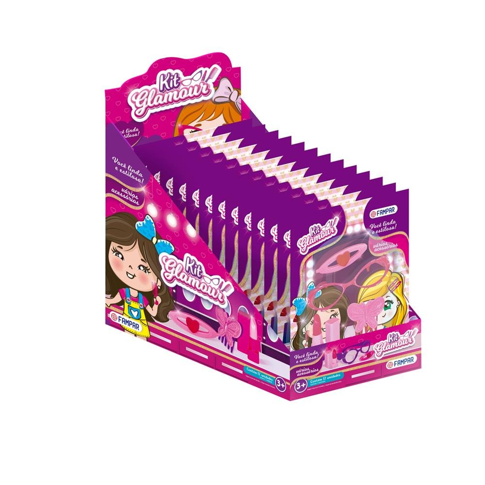 Brinquedo Kit De Acessórios De Beleza Display Com 12 Unidades