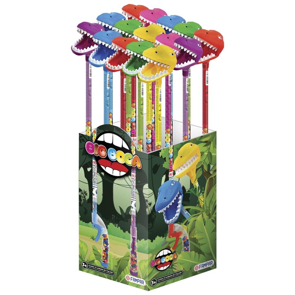 Bala Big Boca De Dinossauro Display Com 15 Unidades