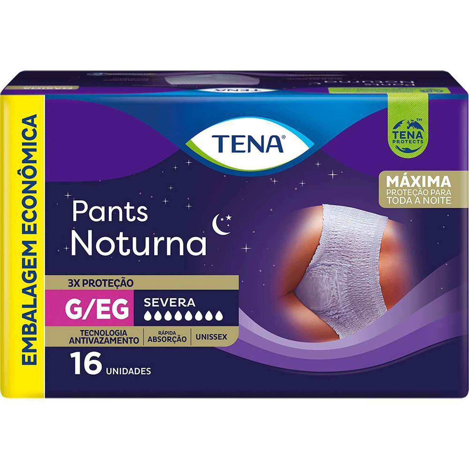 Roupa Íntima Tena Pants Norturna G/EG 4 Pacotes Com 16 Unidades