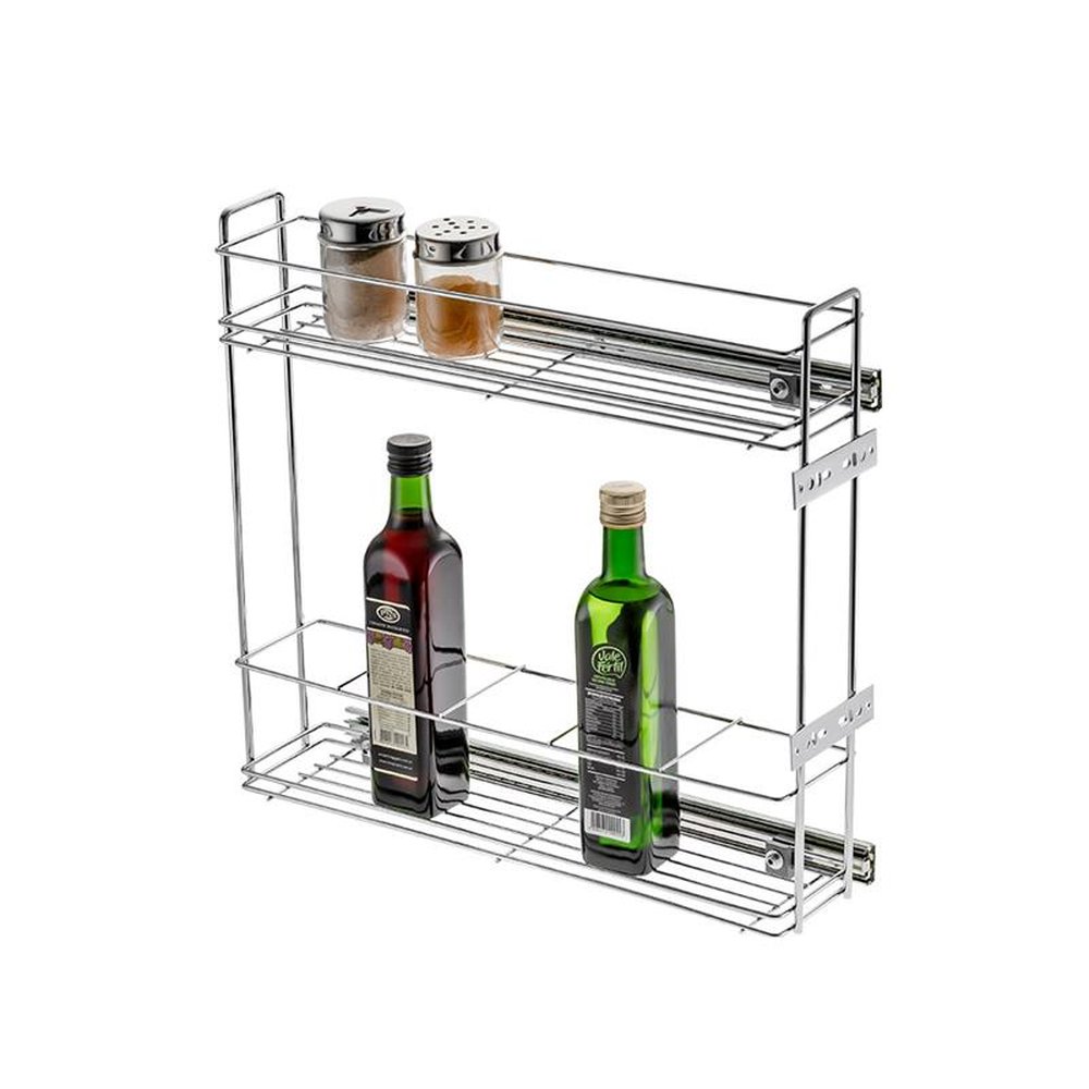 Porta Garrafas / Latas Slim - Lateral Com Trilho Telescópico Schmitt Cor Inox