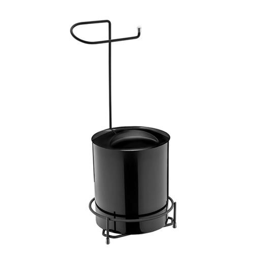 Suporte Para Papel Com Lixeira Mônaco Schmitt Cor Preto Fosco