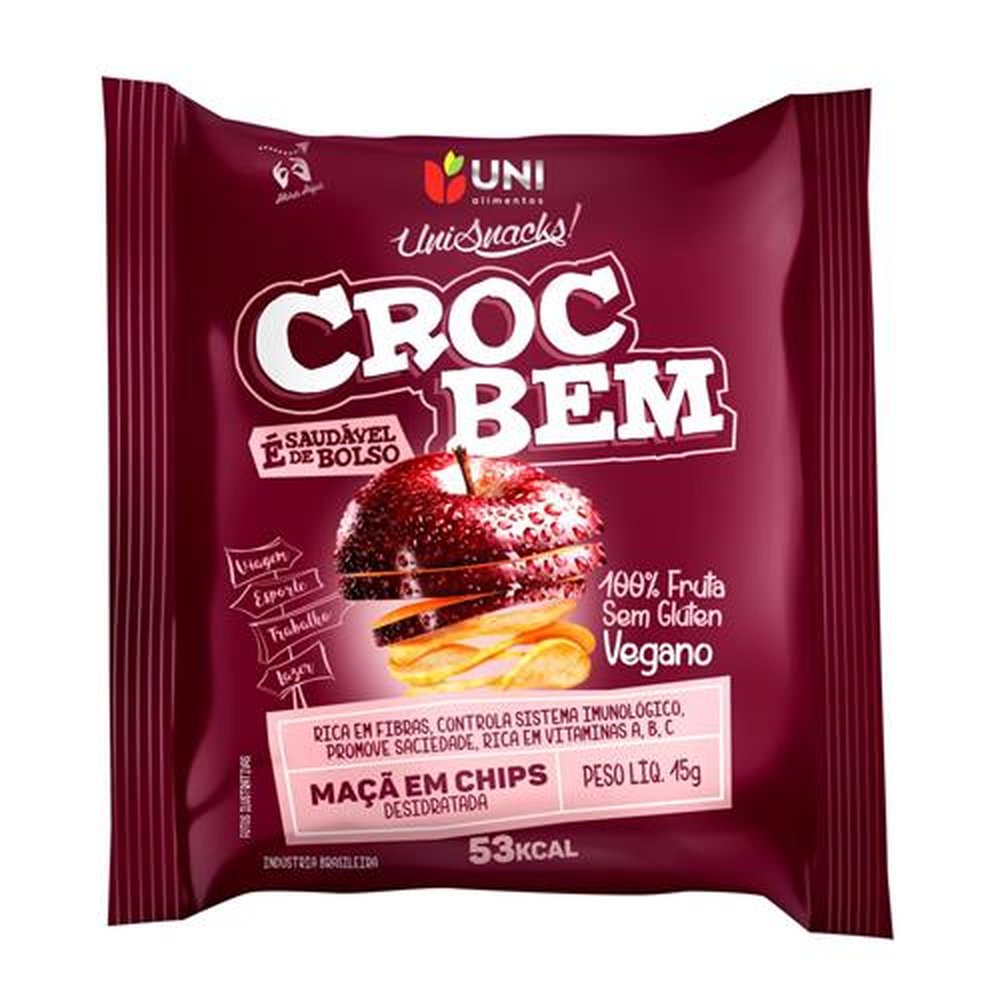 Maça Chips Desidratada Croc Bem - Caixa Display 24X15g