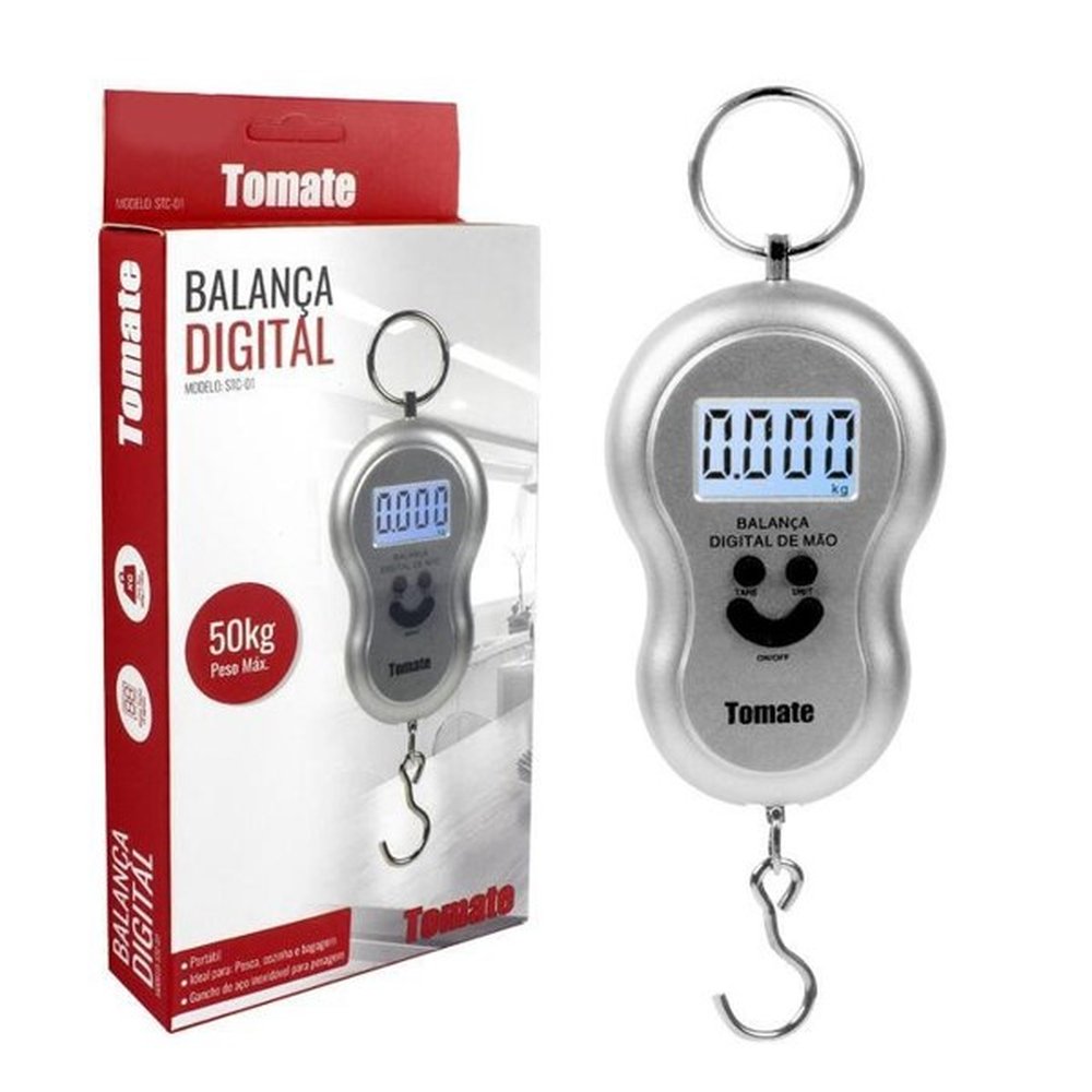 Balança Portátil Digital Com Gancho Suporta Até 50KG Tomate STC-01