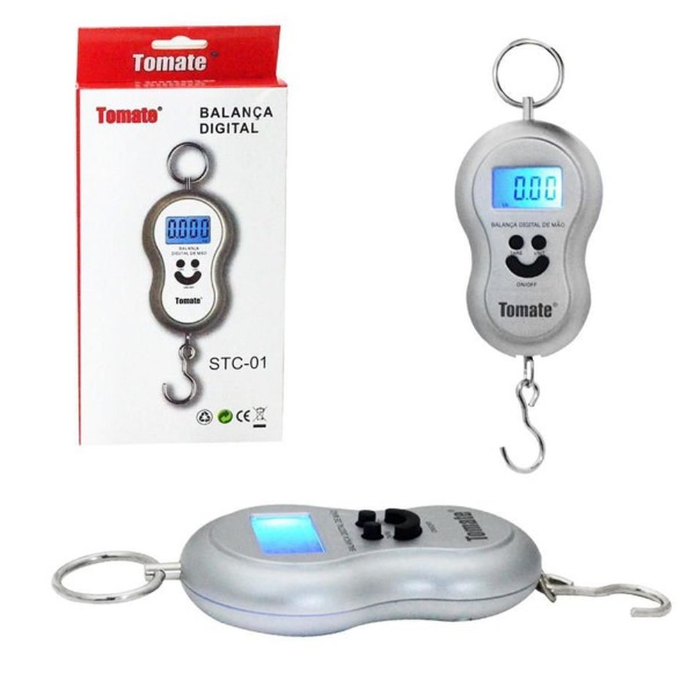 Balança Portátil Digital Com Gancho Suporta Até 50KG Tomate STC-01