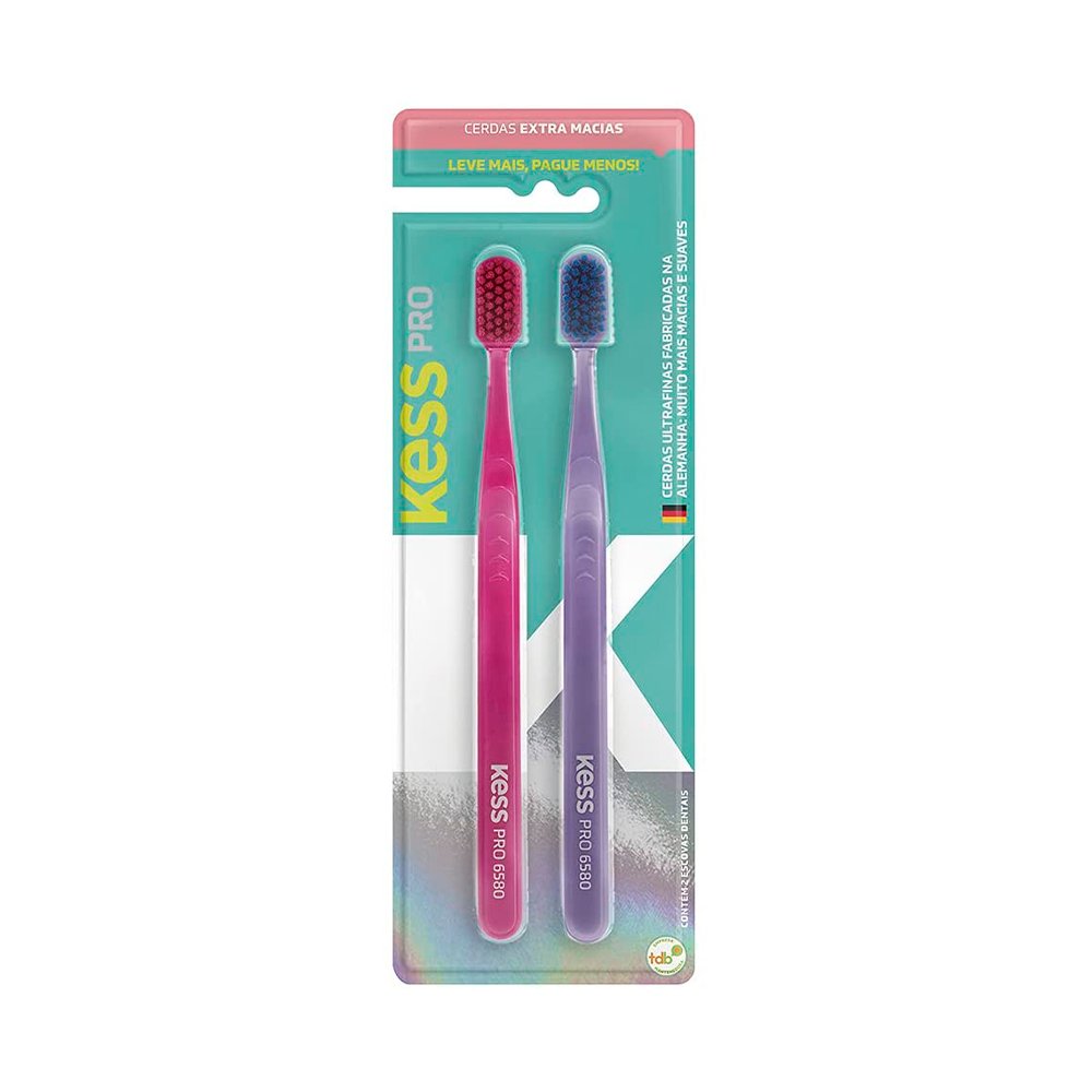 Escova de Dentes Kess Pro 10k Extra Macia 2 Unidades