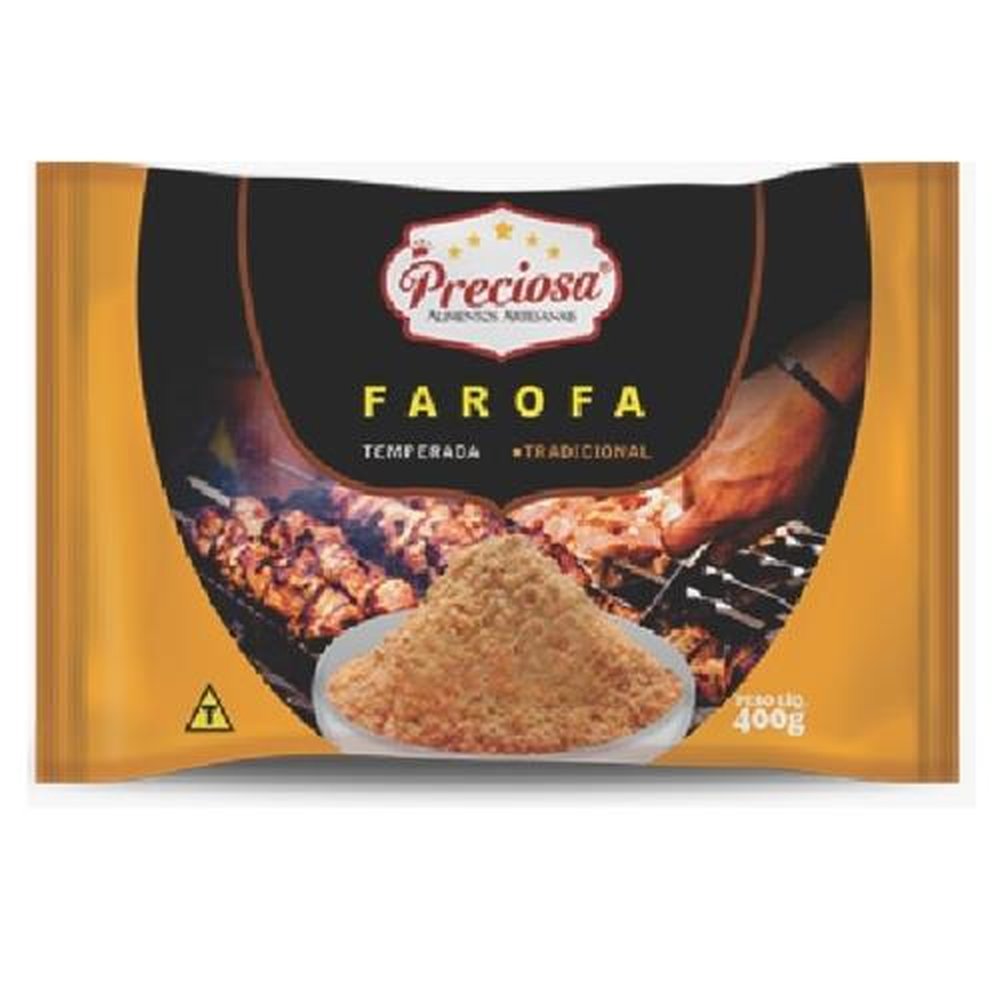 Farofa Pronta Preciosa Tradicional 400g - Caixa com 24 unidades