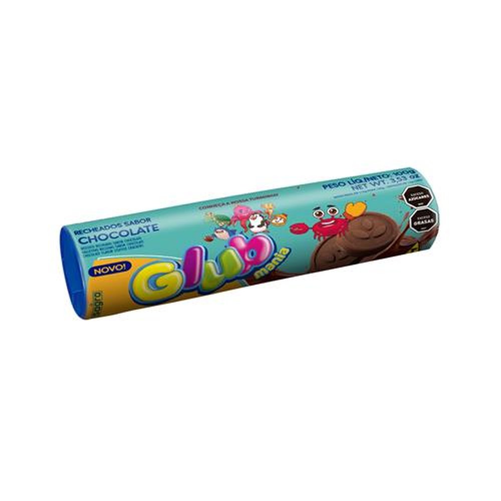Biscoito Recheado Chocolate Glub Sagra 30x100 gr
