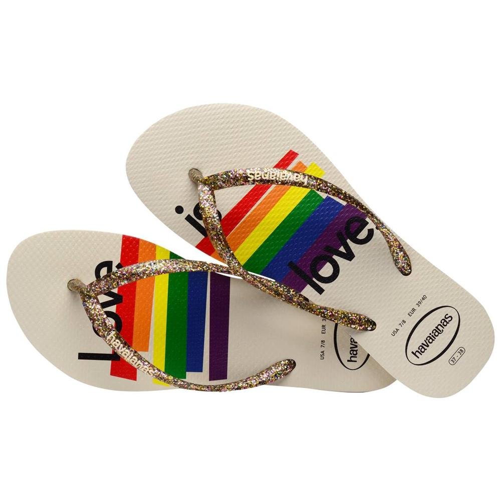Havaianas Slim Pride II Bege Palha 33/34