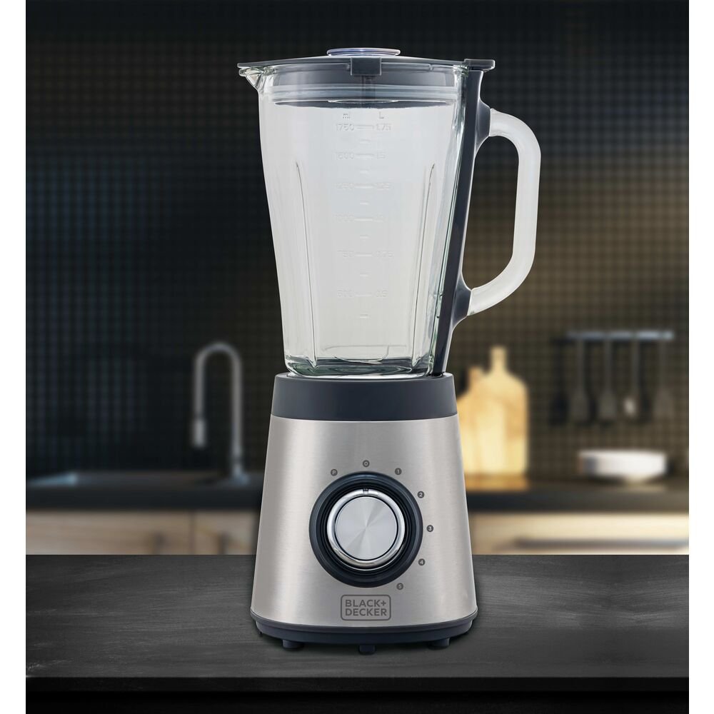 Liquidificador em Inox com Jarra de Vidro Linha Gourmand Gris Black+Decker, 5 Velocidades + Pulsar, 700W L7000GB2 220V