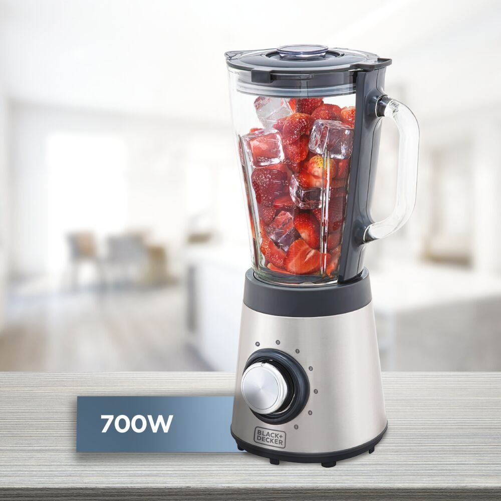Liquidificador em Inox com Jarra de Vidro Linha Gourmand Gris Black+Decker, 5 Velocidades + Pulsar, 700W L7000GB2 220V