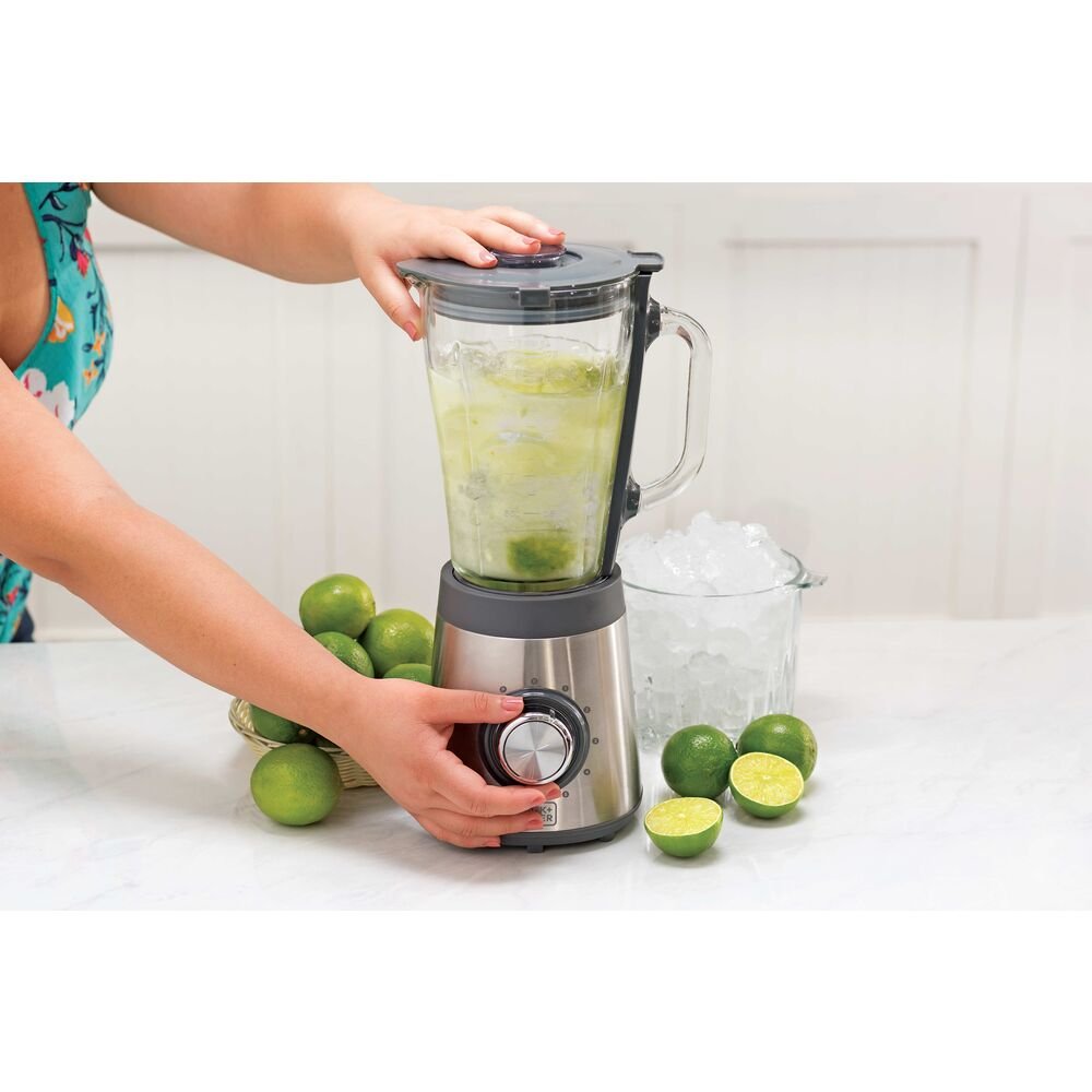 Liquidificador em Inox com Jarra de Vidro Linha Gourmand Gris Black+Decker, 5 Velocidades + Pulsar, 700W L7000GB2 220V