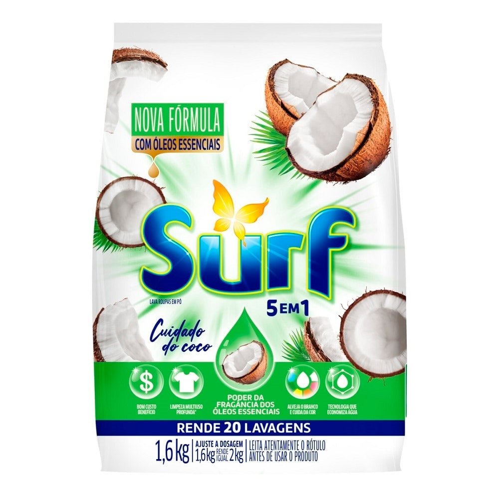 Sabão em Pó Surf Cuidado do Coco 7x1,6Kg
