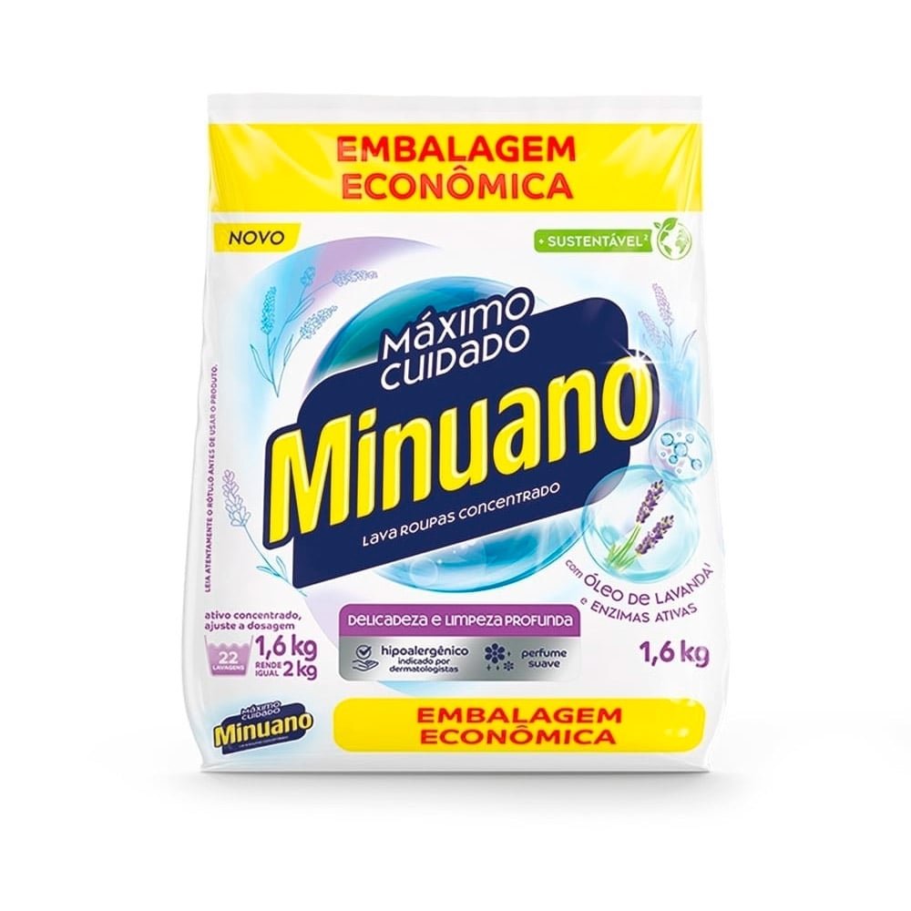 Sabão em Pó Minuano Branco 10x1,6Kg