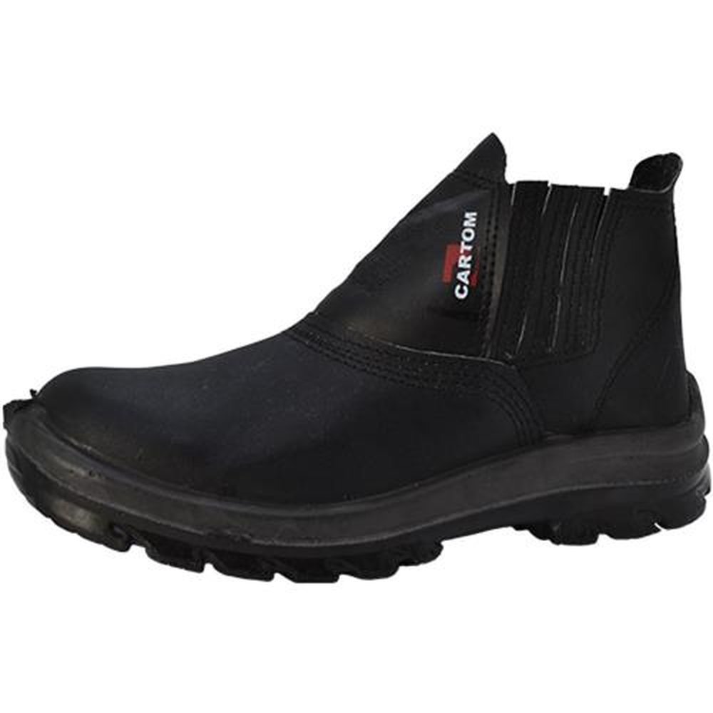 Botina Couro Preta Com Elastico Bidensidade Top Plus Numero 42