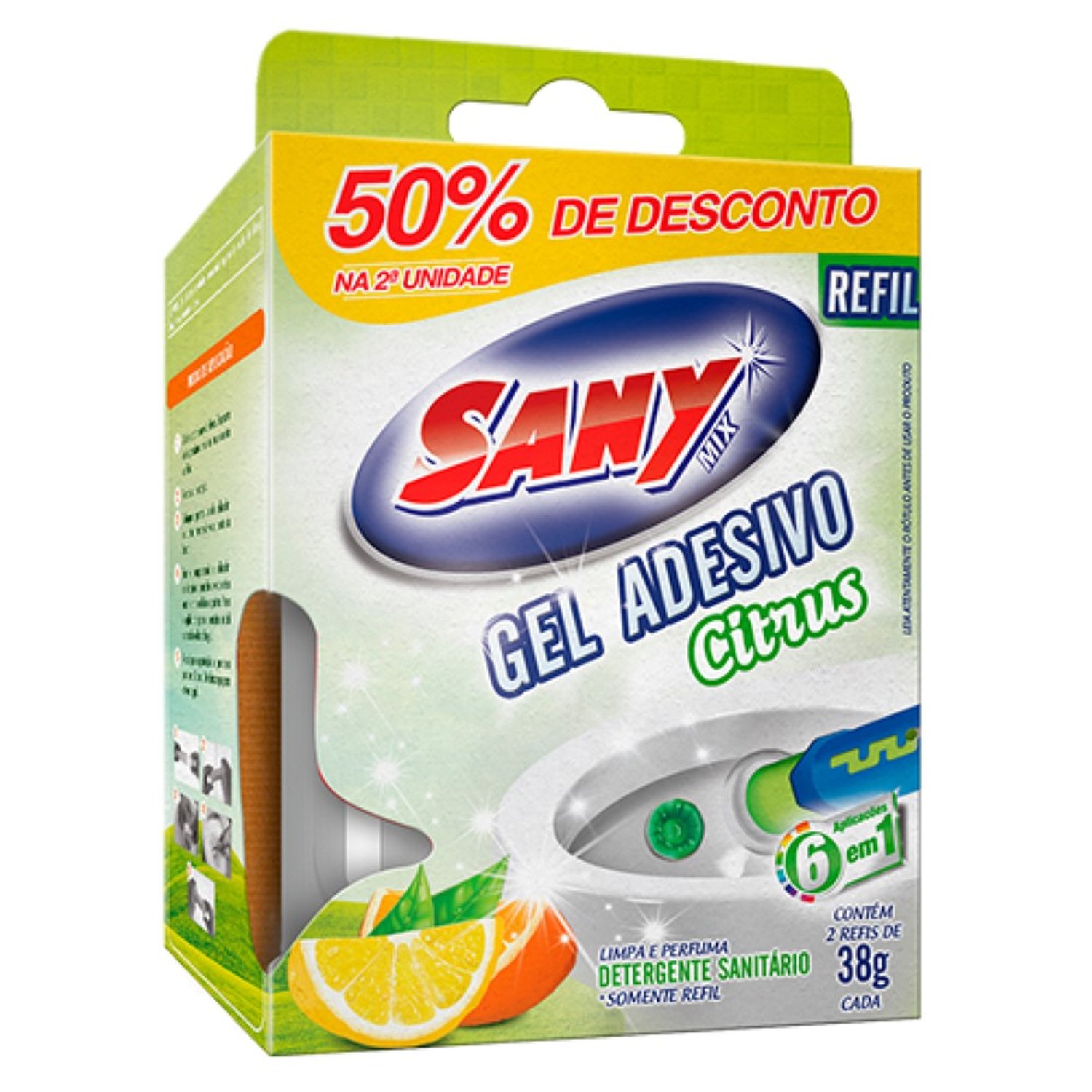 Refil Sany Gel Adesivo Citrus 6 Discos