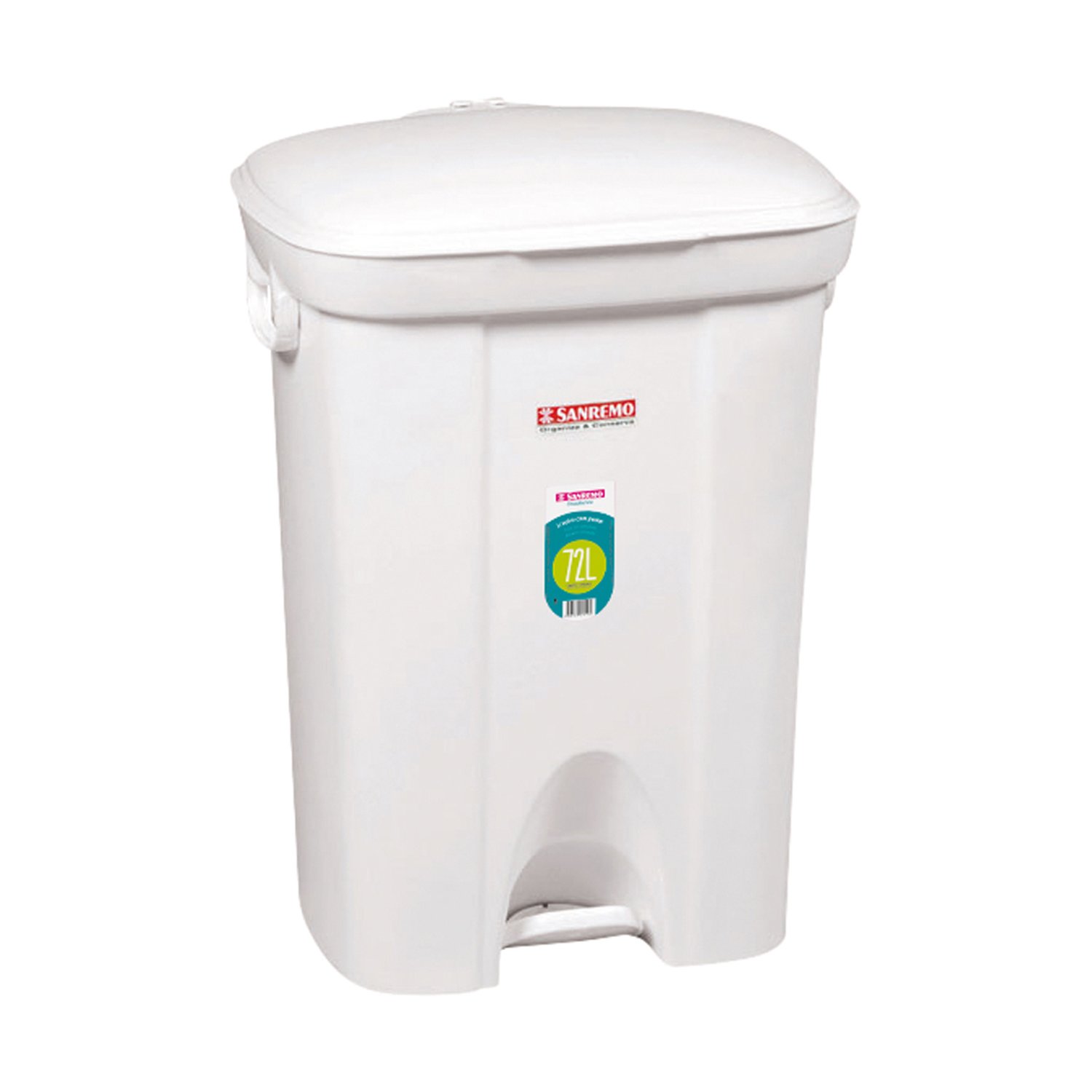 Lixeira Com Pedal Plastico Sanremo 72L Branca