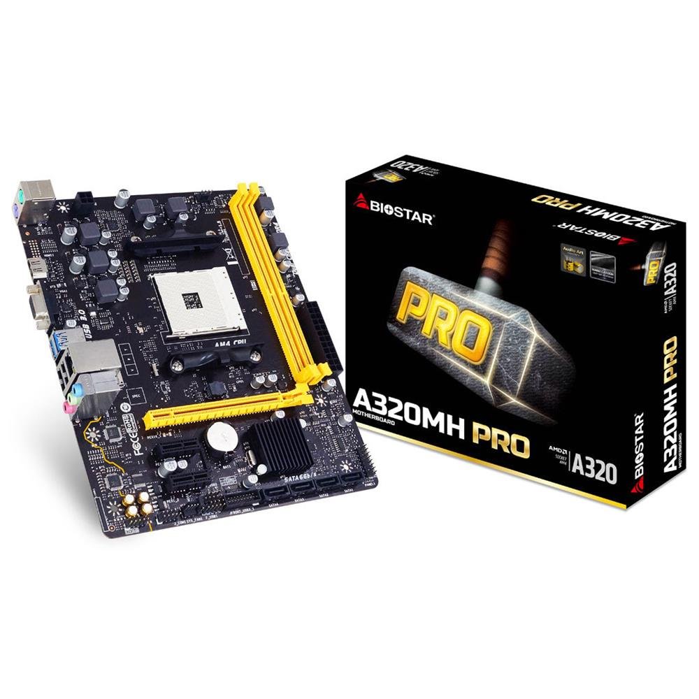 Placa Mãe Biostar A320-Mh, Chipset A320, Amd Am4, Matx, Ddr4