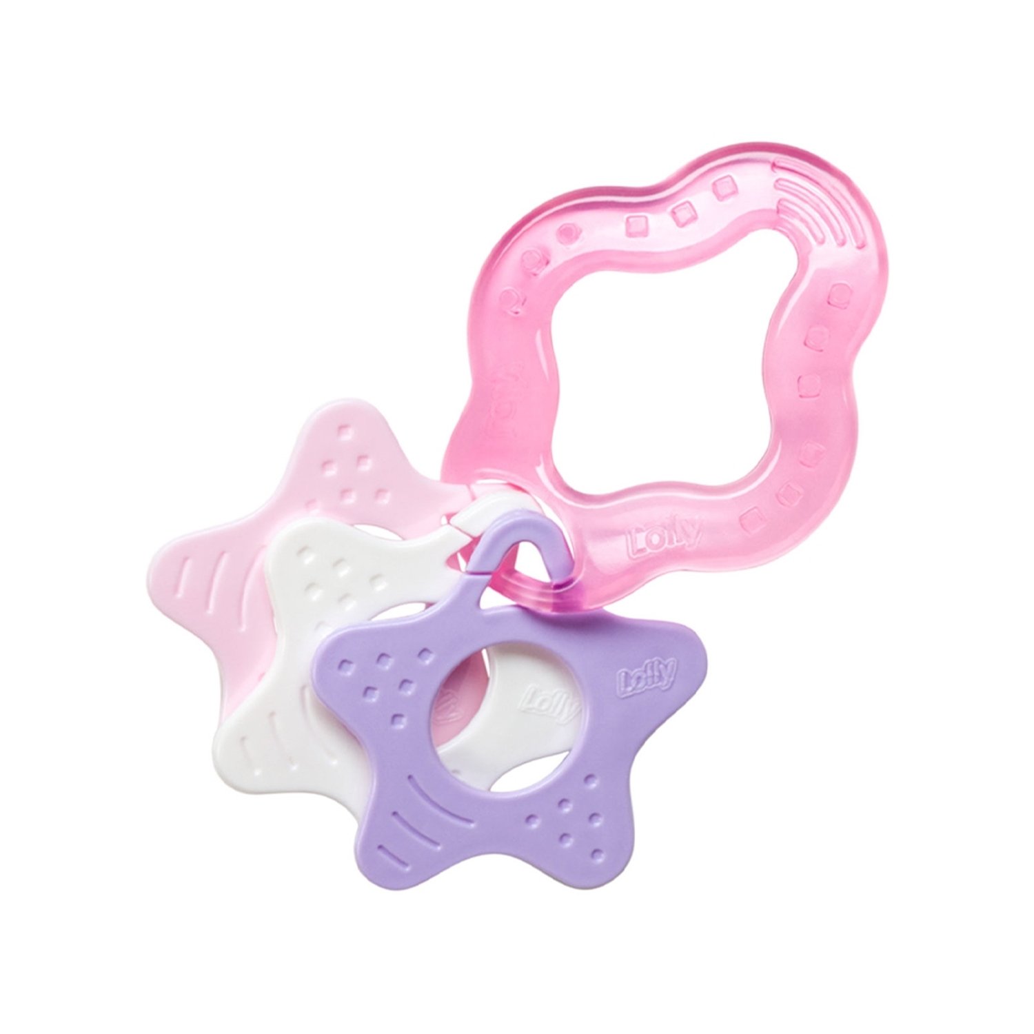 Mordedor Lolly Infantil Estrelas Rosa