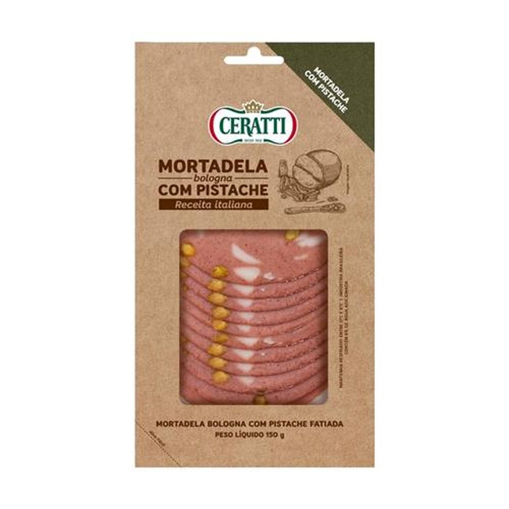 Mortadela Bologna Ceratti Com Pistache Fatiada 150G - Contem 14 embalagens