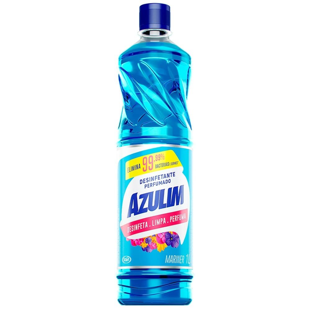 Desinfetante Azulim Mariner 1 Litro - Embalagem com 12 Unidades