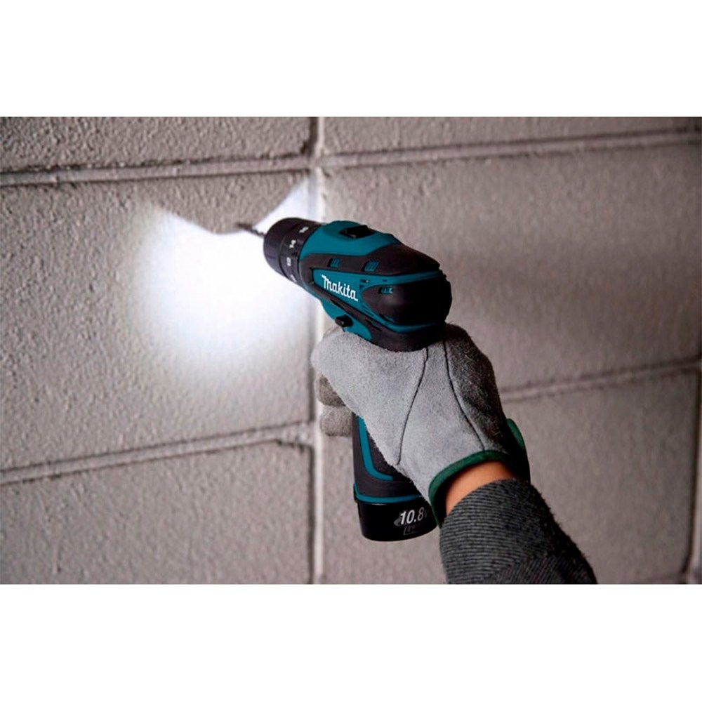 Furadeira/Parafusadeira de Impacto Makita HP330DWE, 10mm, 3/8", Preto/Azul, Bateria